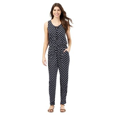 The Collection Navy motif print jumpsuit